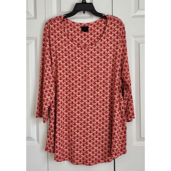 JM COLLECTION WOMENS TOPS CHERFUL PECH 3/4 SLEEVE PULLON RELAXED FIT, ROUND NECK - Picture 2 of 6